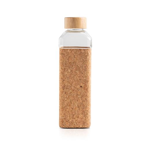 Glass bottle with cork sleeve