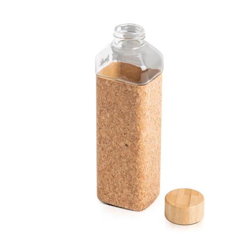 Glass bottle with cork sleeve
