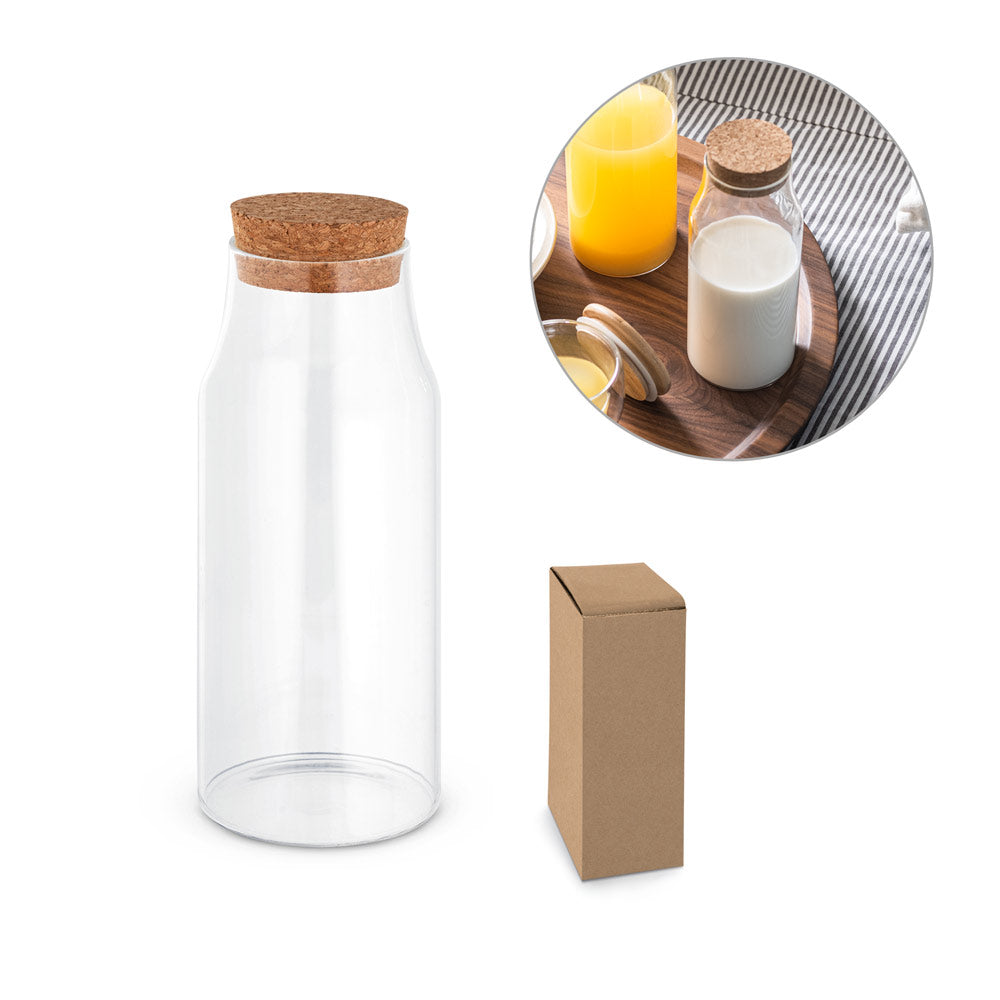 Glass bottle with cork lid 800 mL
