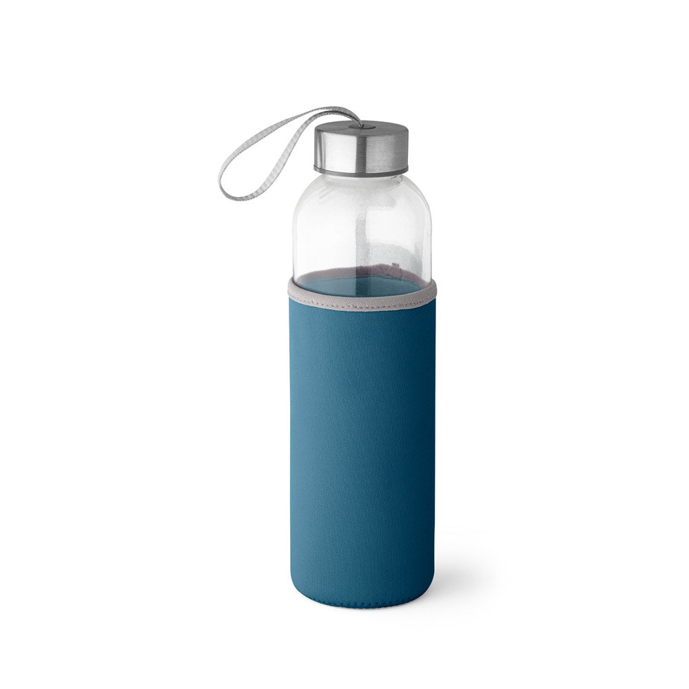 Glass and stainless steel sports bottle 520 ml