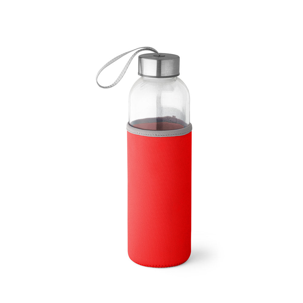 Glass and stainless steel sports bottle 520 ml