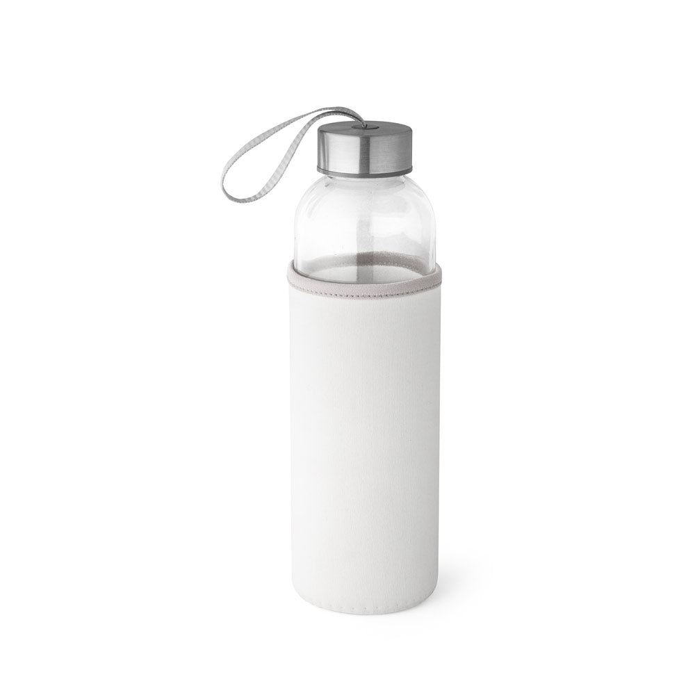 Glass and stainless steel sports bottle 520 ml