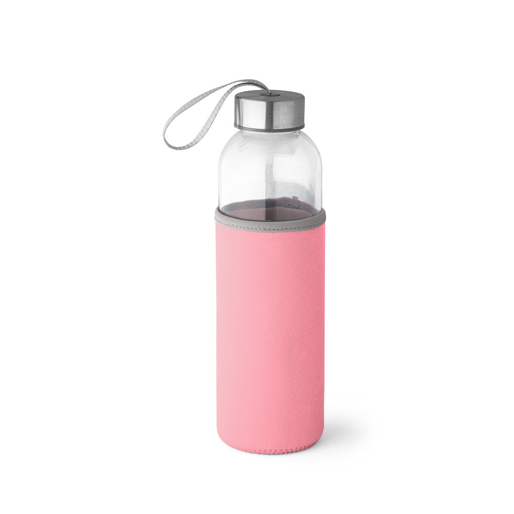 Glass and stainless steel sports bottle 520 ml