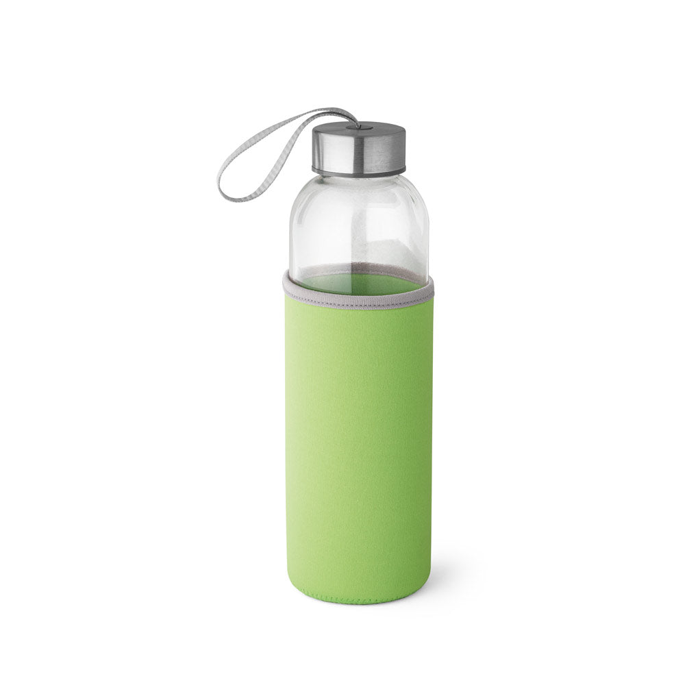 Glass and stainless steel sports bottle 520 ml