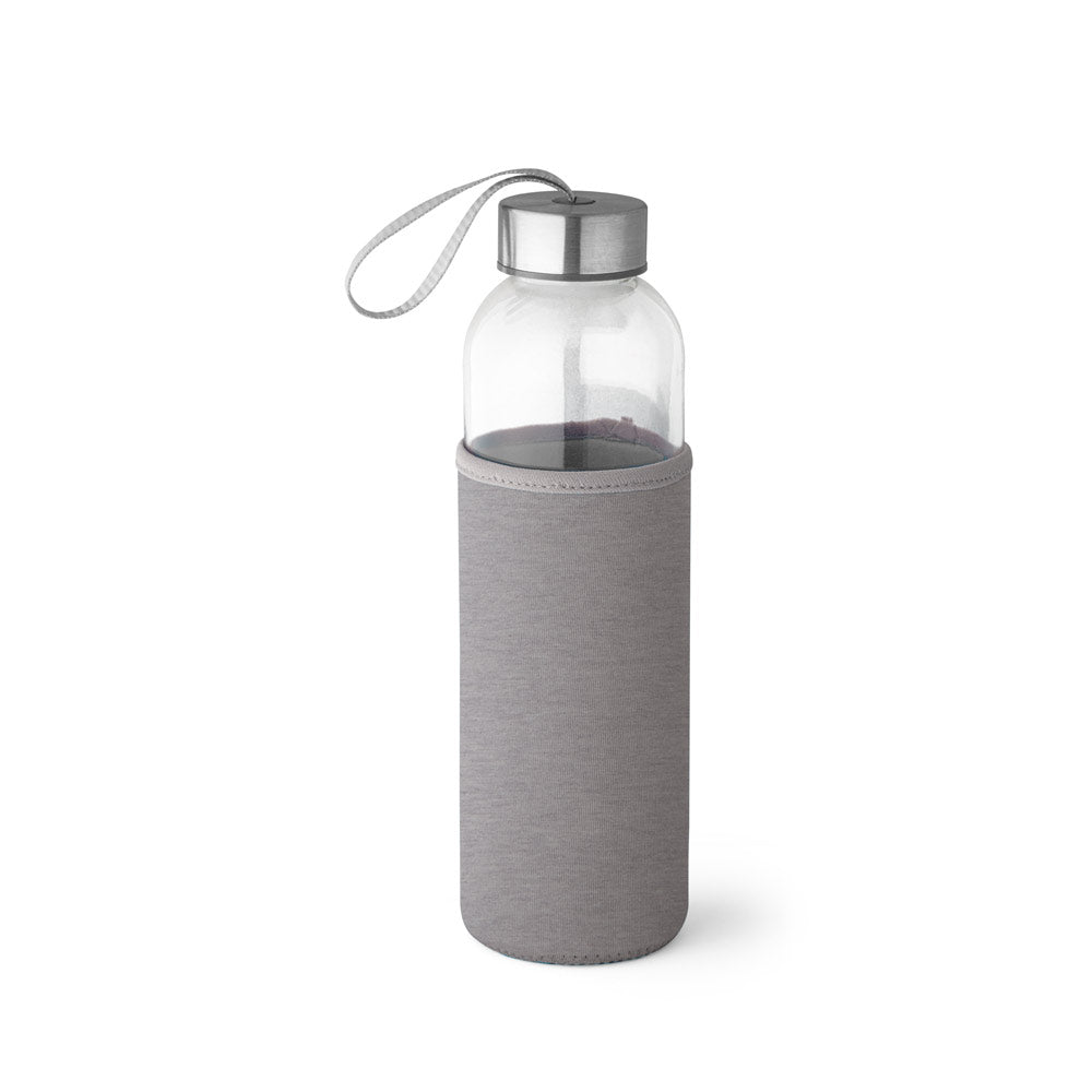 Glass and stainless steel sports bottle 520 ml
