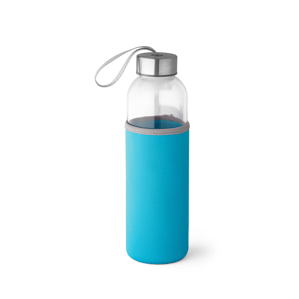Glass and stainless steel sports bottle 520 ml