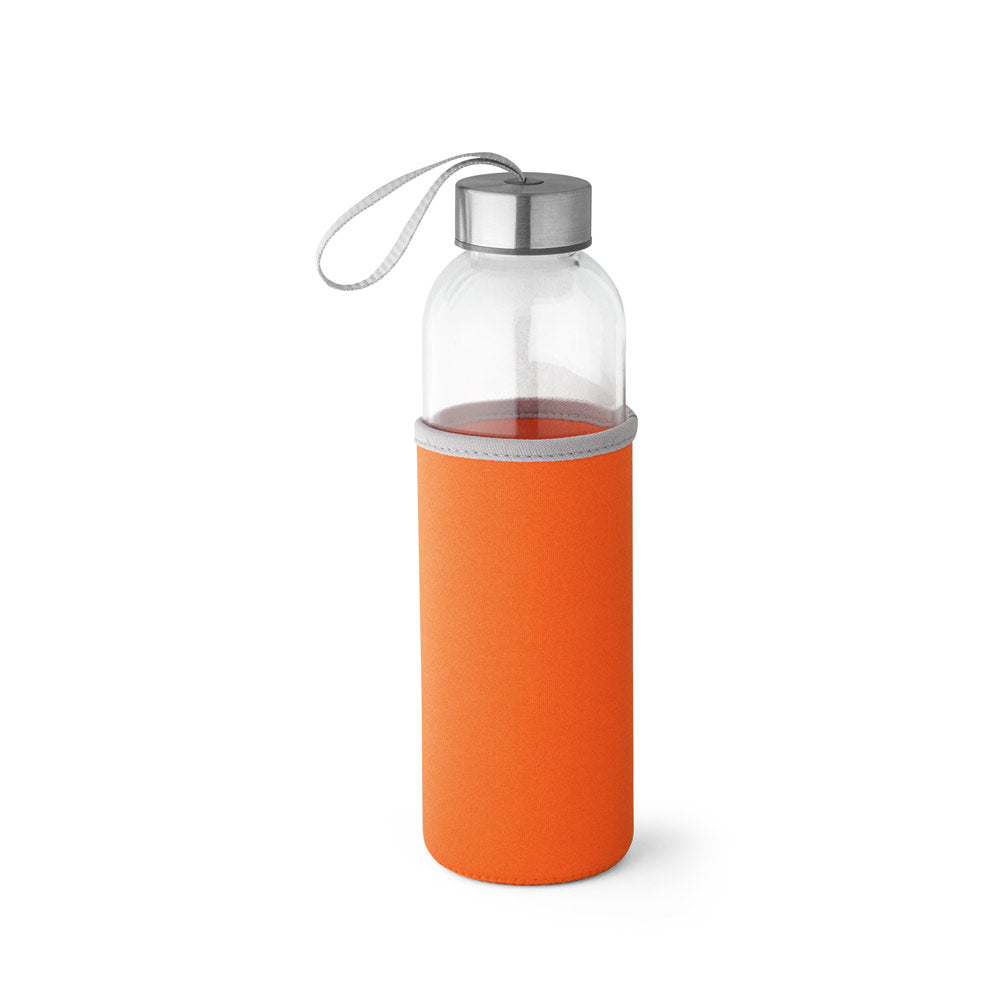 Glass and stainless steel sports bottle 520 ml