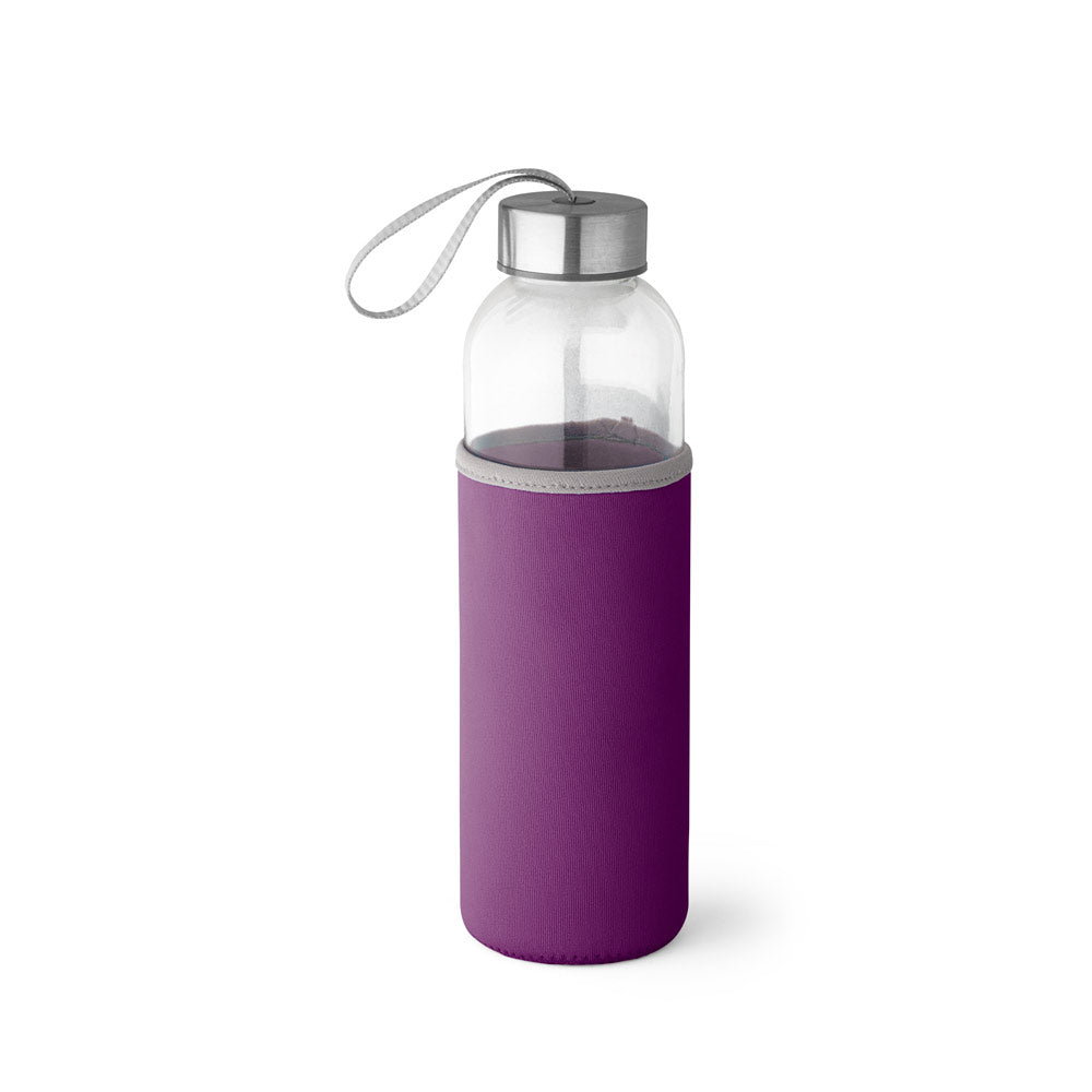 Glass and stainless steel sports bottle 520 ml