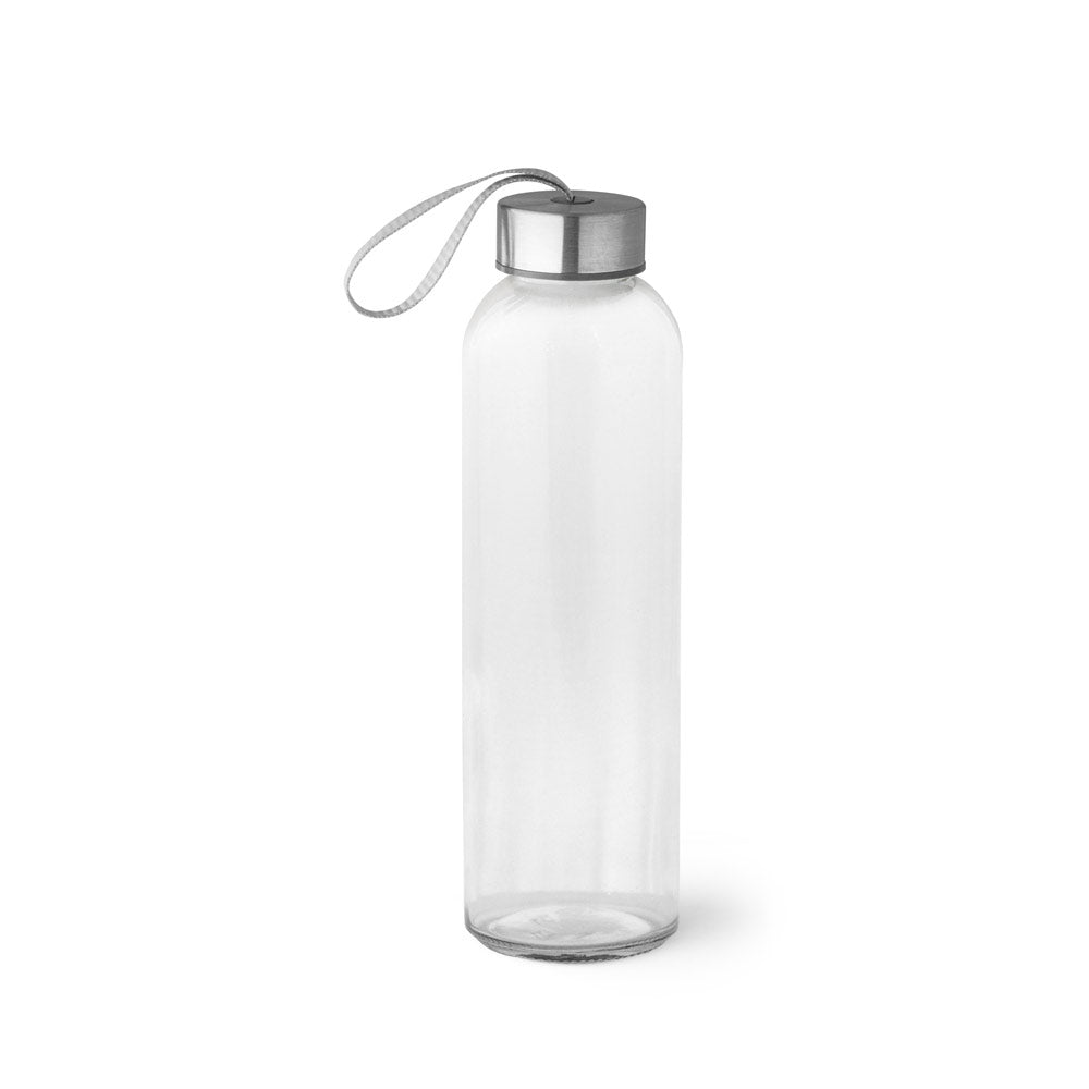 Glass and stainless steel sports bottle 520 ml