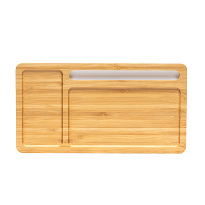 Bamboo wireless charging base, with cell phone holder and extra base 