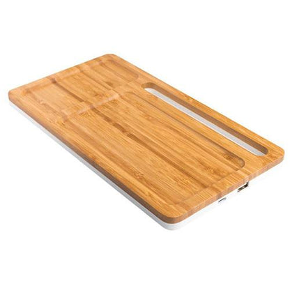 Bamboo wireless charging base, with cell phone holder and extra base 