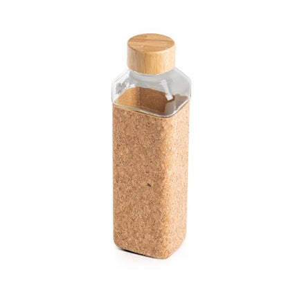 Glass bottle with cork sleeve 