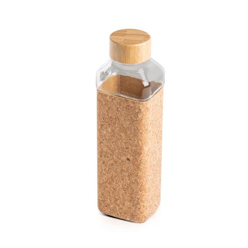 Glass bottle with cork sleeve 