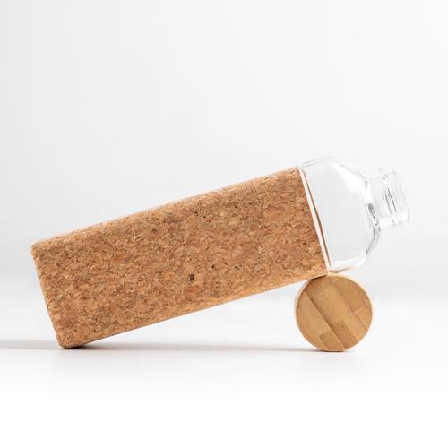 Glass bottle with cork sleeve 