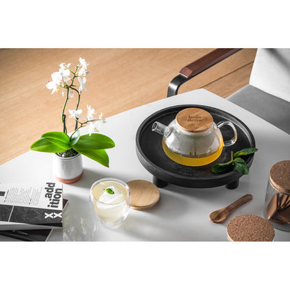 Borosilicate glass teapot with bamboo lid 750 mL