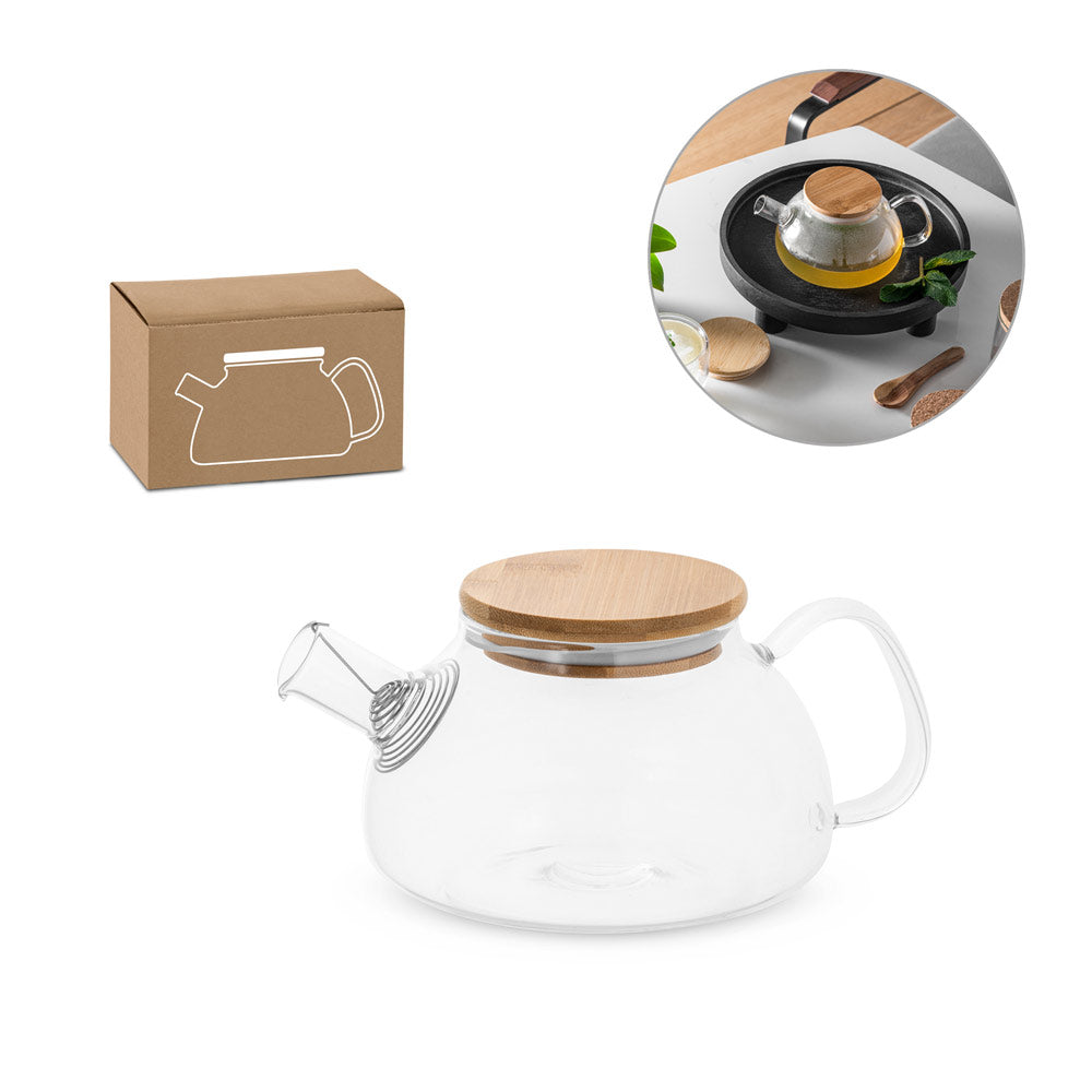 Borosilicate glass teapot with bamboo lid 750 mL