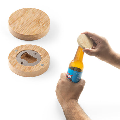 Bamboo coaster with capper