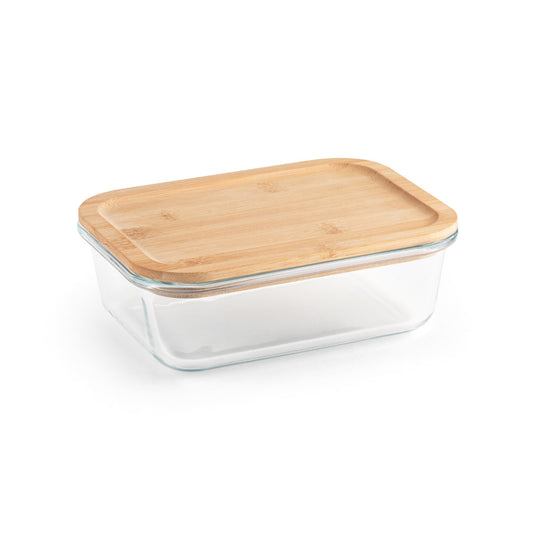 Hermetic box in borosilicate glass and bamboo lid 1000 mL