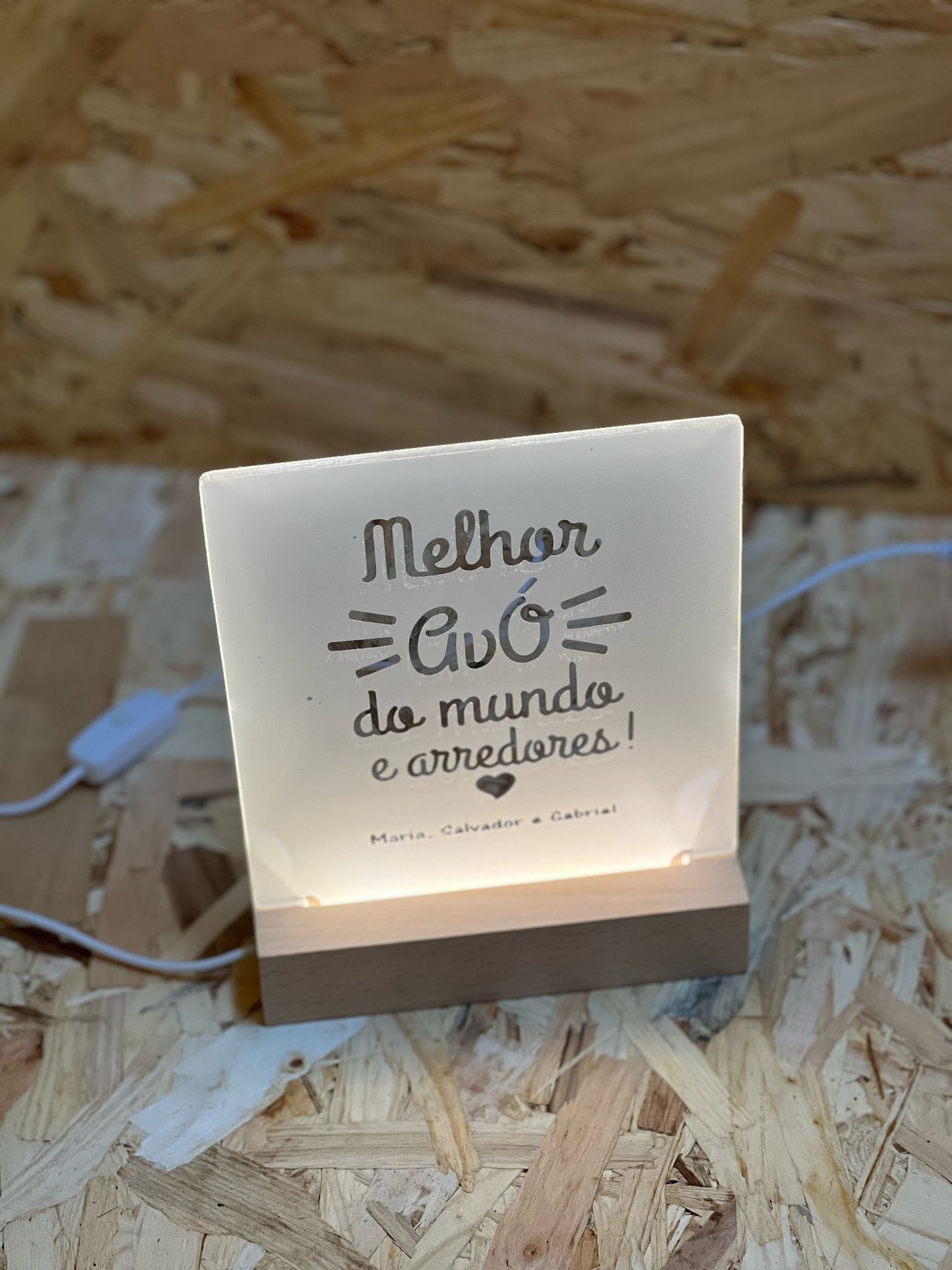 Moldura impressa em UV com base em madeira led