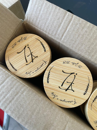 Bamboo coaster with capper